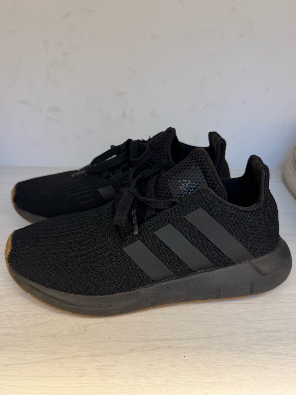 adidas Kids Black Knit Lace-Up Sneakers